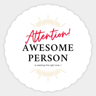 Message for an awesome person Sticker